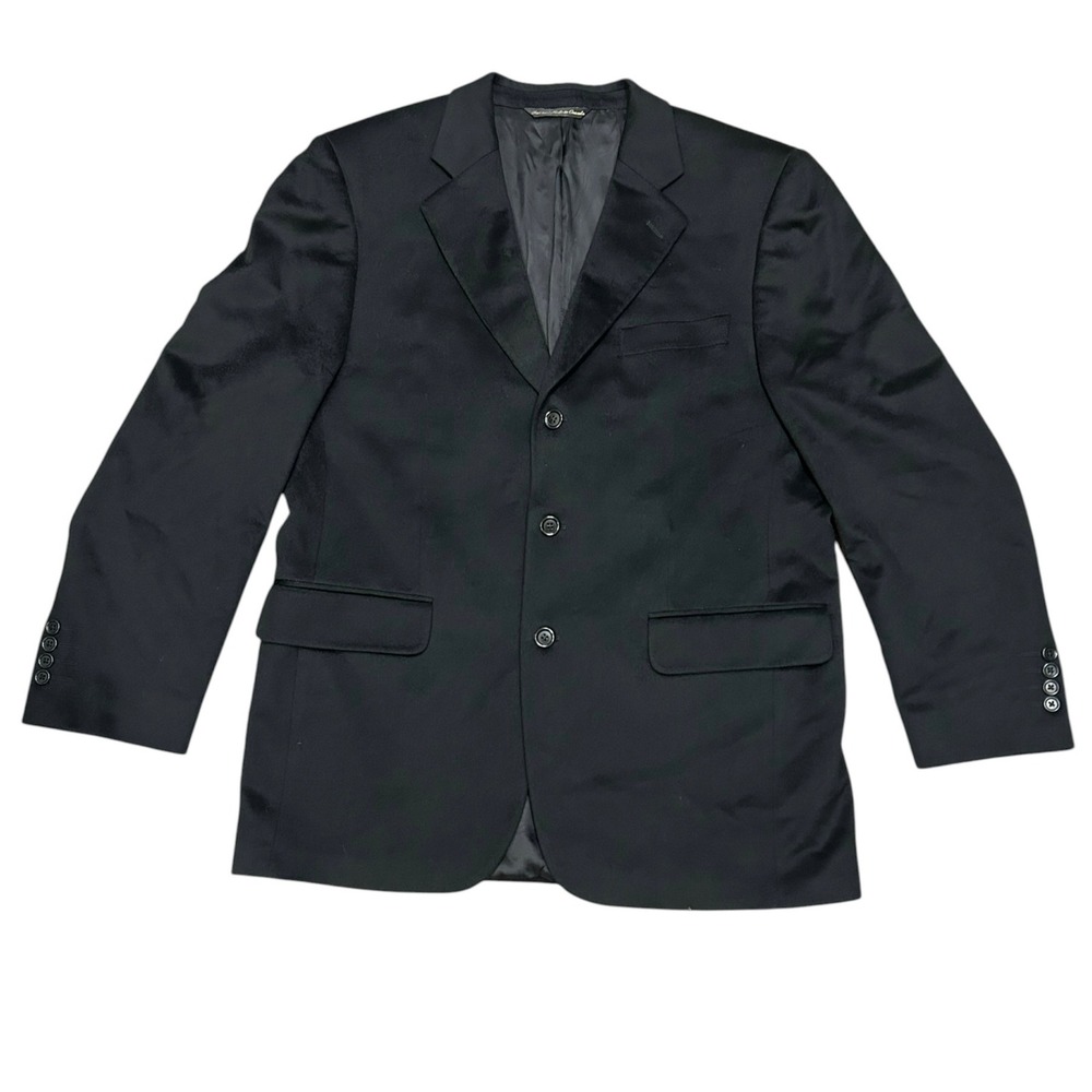 Jack Victor Loro Piana 100% Cashmere Sport Coat Blazer Black 3 Button Mens 46R